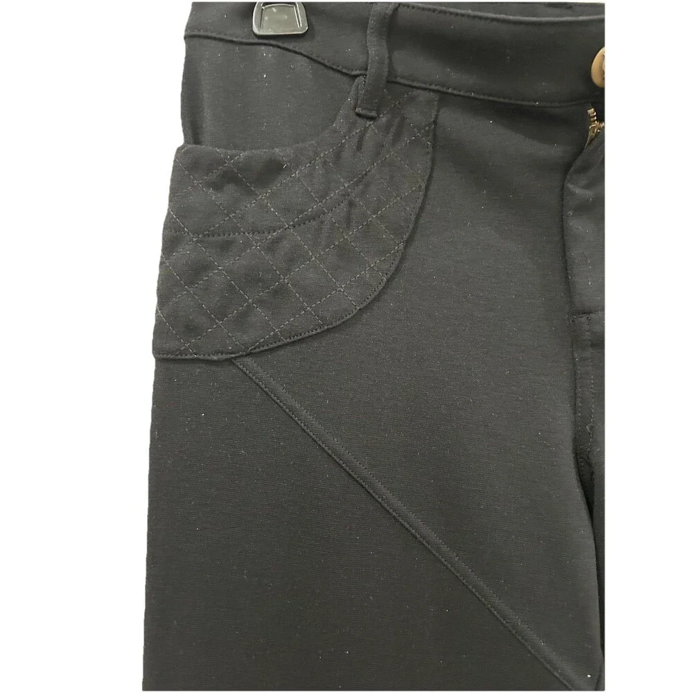 FREE PEOPLE Size 31 Pants Black bird button stretch skinny Legs pockets